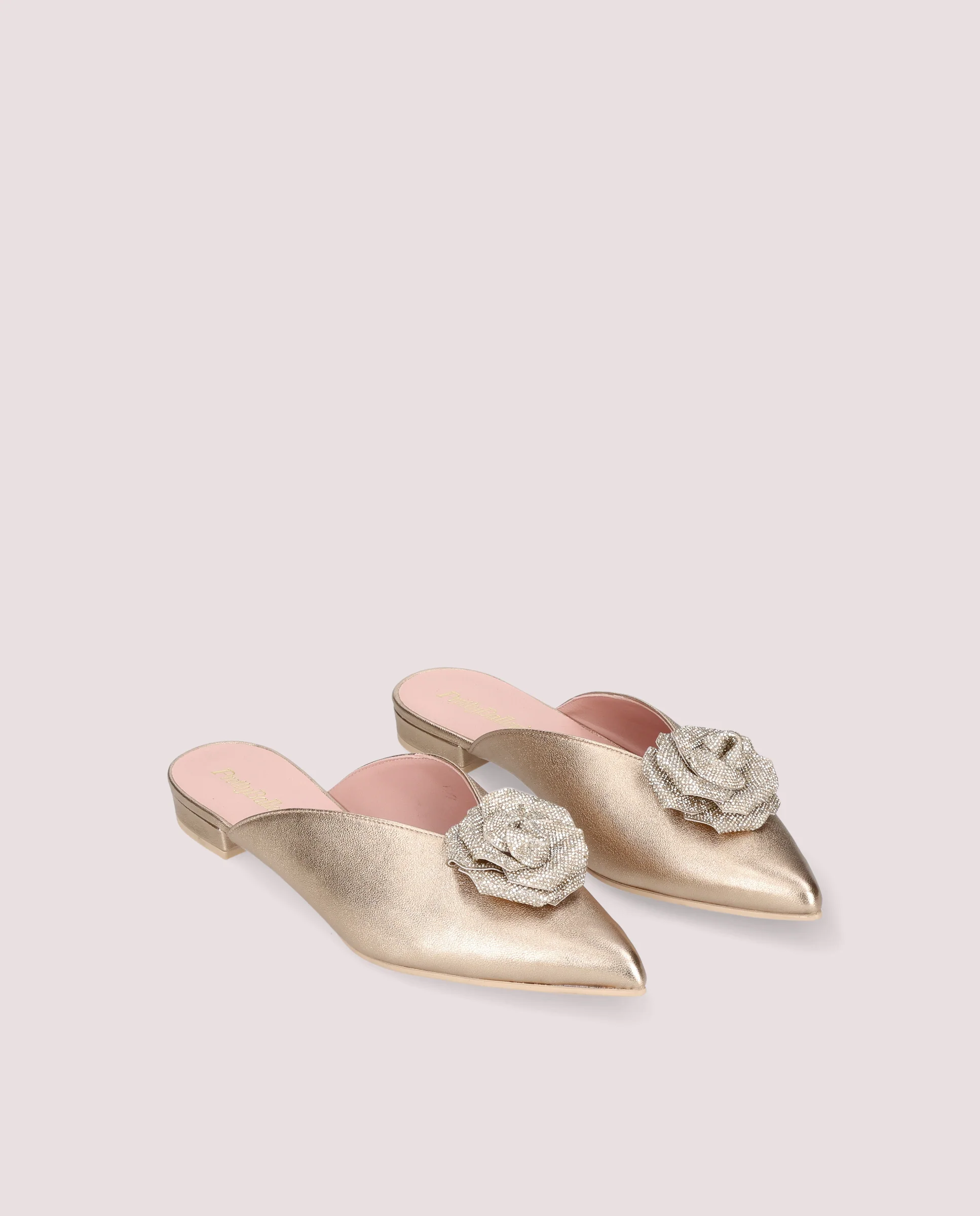 Mules Clementine Dorados Pieles metalizadas