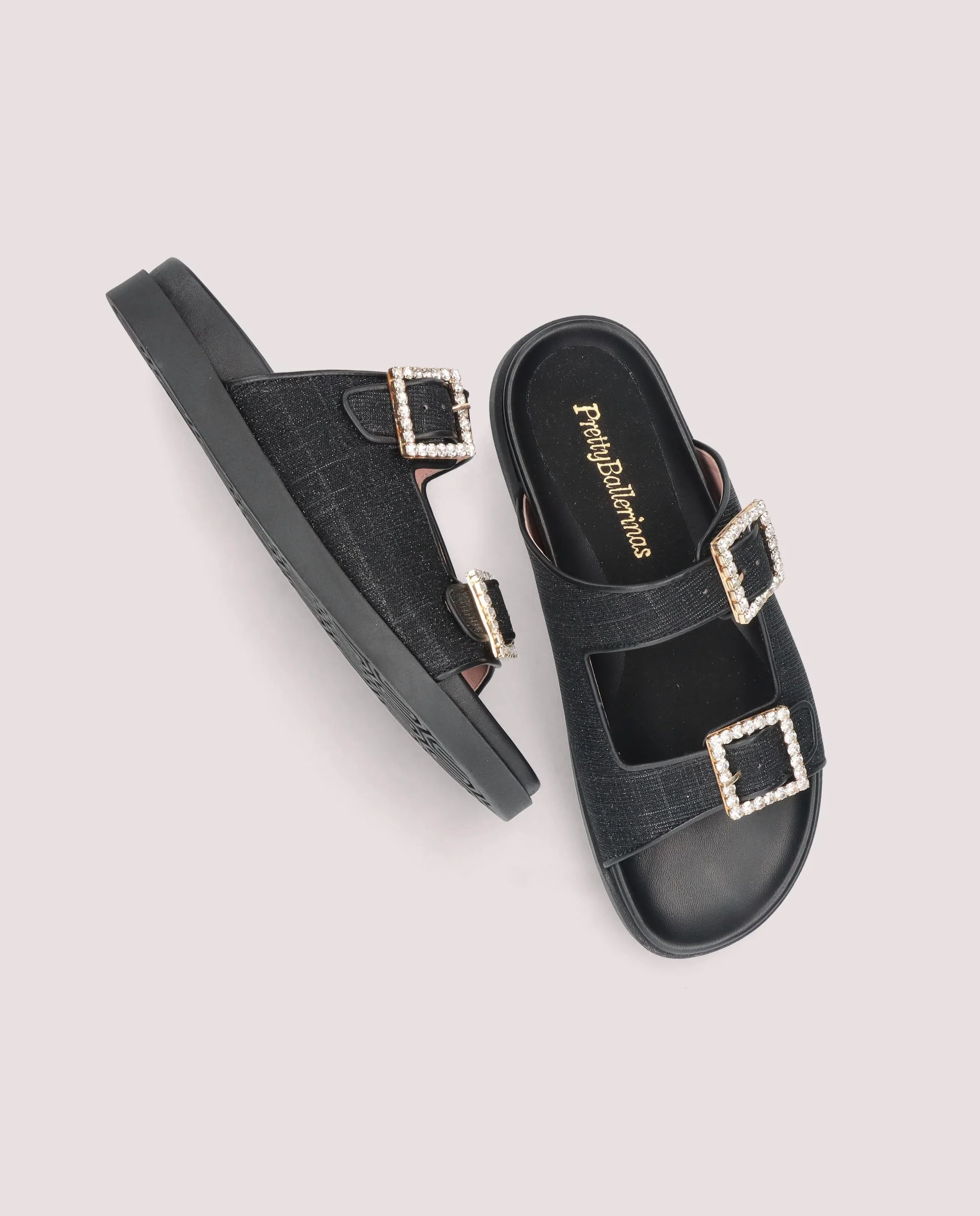 Sandalias Singer Negros Tejidos metalizados - Image 4